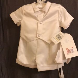 NWT Boy’s white Christening/Dedication set w/hat